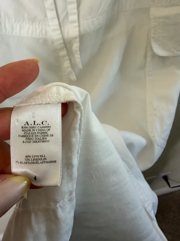 ALC Frank Womens Cecilia Linen-Blend Midi Skirt White Womens‎ Size 4 - Image 10
