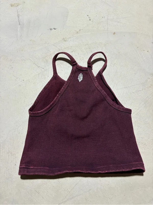 Free people FP movement Maroon Ribbed Cropped Tank Top XS/s - Image 5