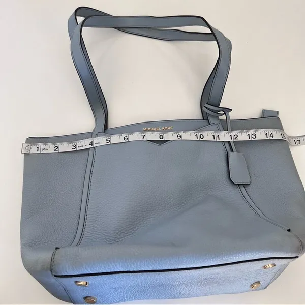 Michael Kors Whitney‎ Pebbled Leather Tote Pale Blue - Image 13