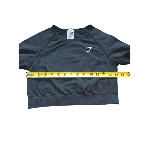 Gymshark Crop Top‎ Women Large Black Vital Seamless 2.0 Long Sleeve Athleisure - Image 6