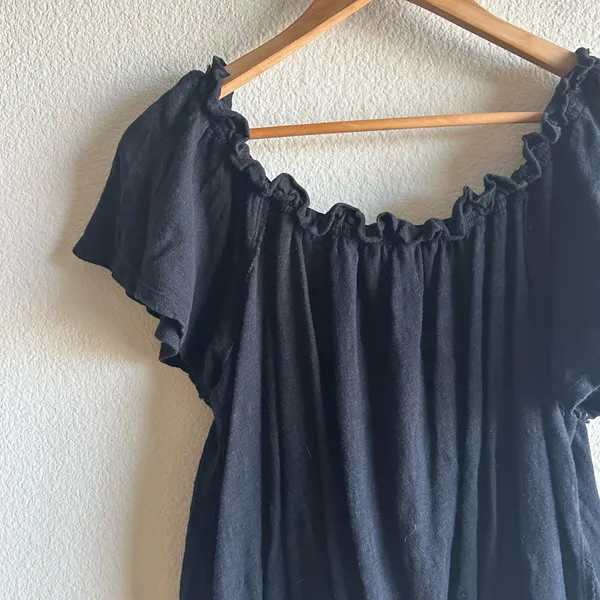 Free People Linen Blend Peasant Style Top - Image 9