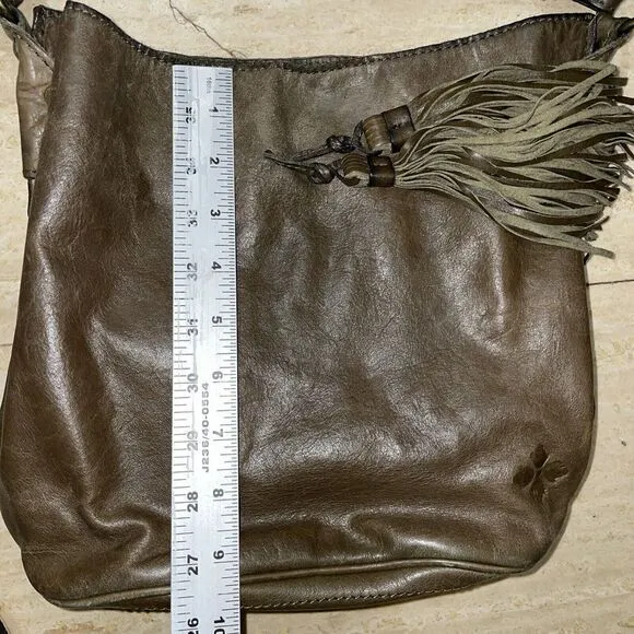 Patricia Nash Bohemian Style Italian Leather Bucket‎ Handbag Brown - Image 12