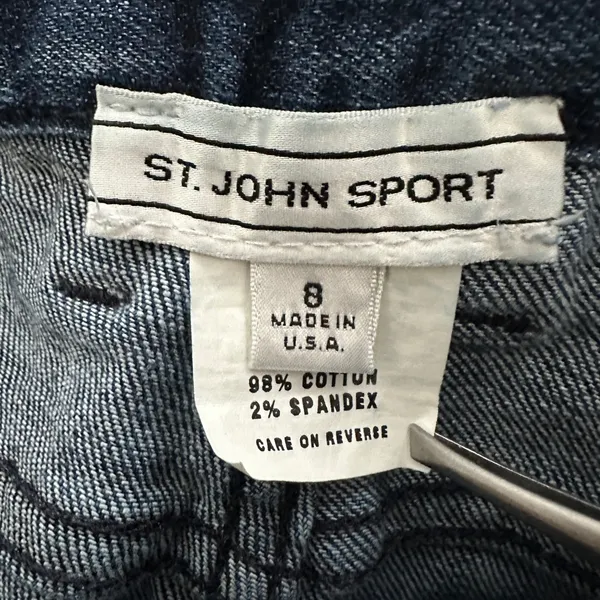 St John Sport Women Blue High Rise Wide Leg Jeans 8 Made in USA Normcore Preppy - Image 5