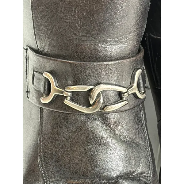 Vintage Baťa Marie Claire Black Leather Bit Ankle Booties Women's 39‎ - Image 3
