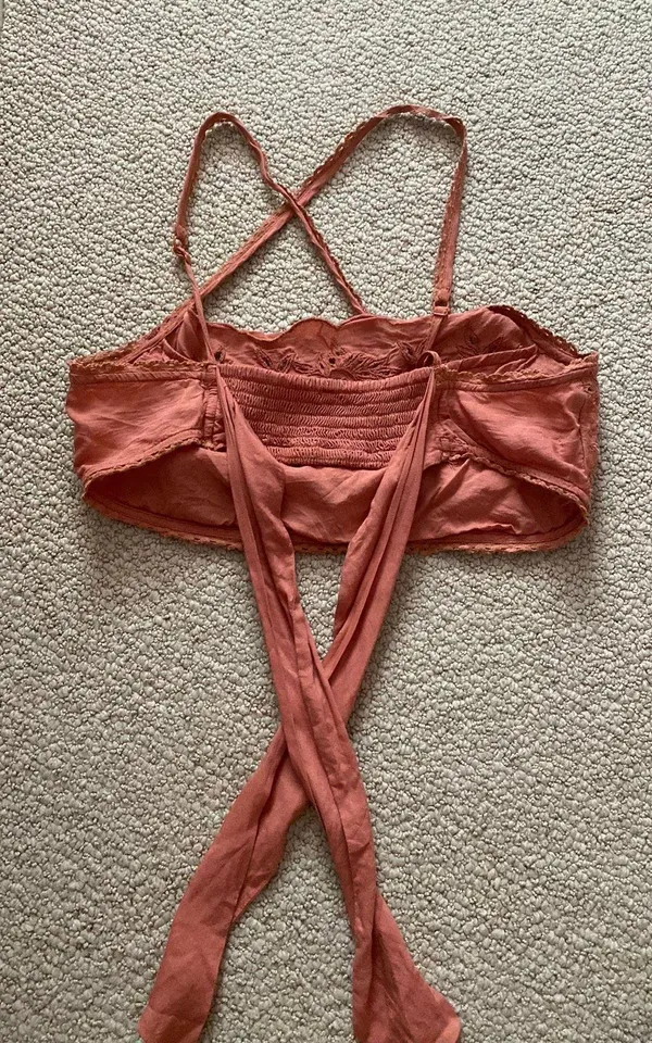Free People Intimately Rust Embroidered Halter Bandeau - Image 2