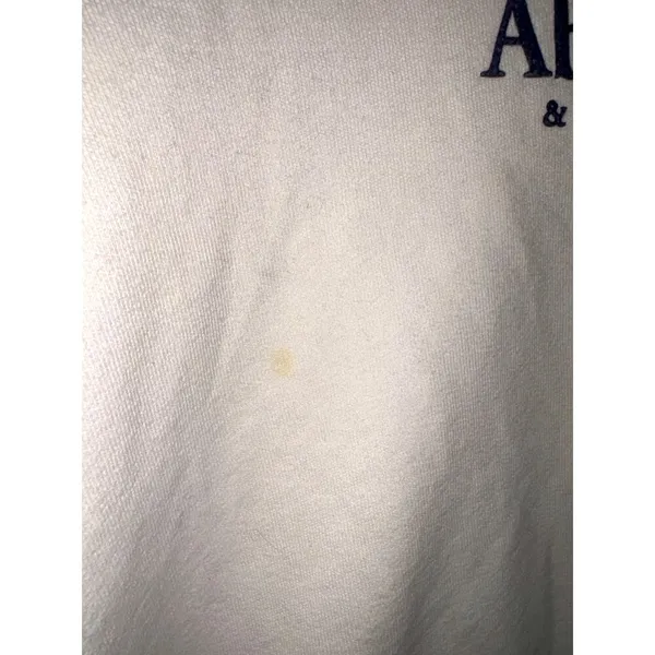 Abercrombie & Fitch Soft AF White Fleece Black Logo Long Sleeve Sweatshirt Sz L - Image 6