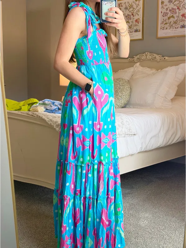 Crown & Ivy Blue Patterned Maxi Dress - Image 5