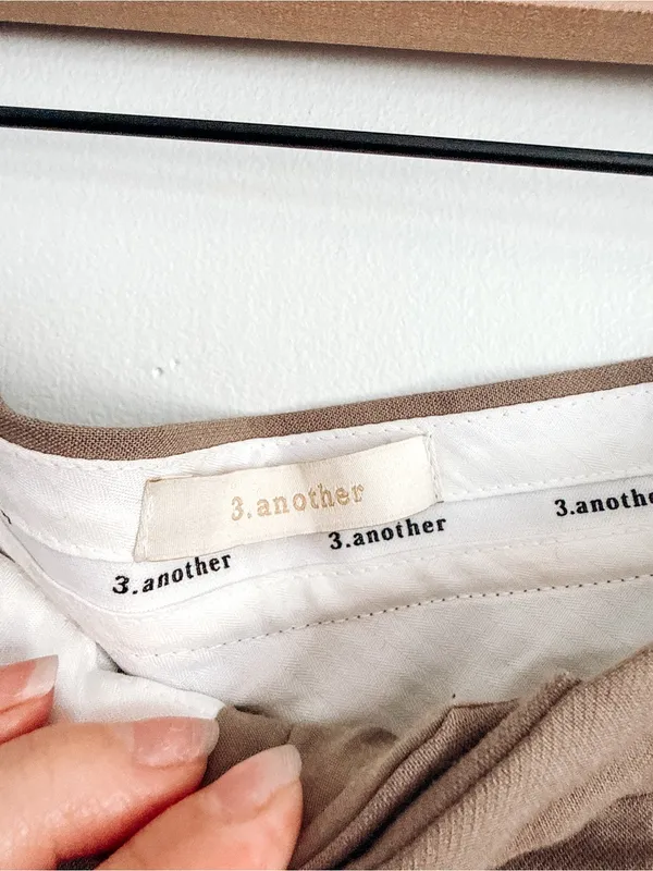 3.another High Rise Wide Leg Taupe Trousers Size M - Image 5