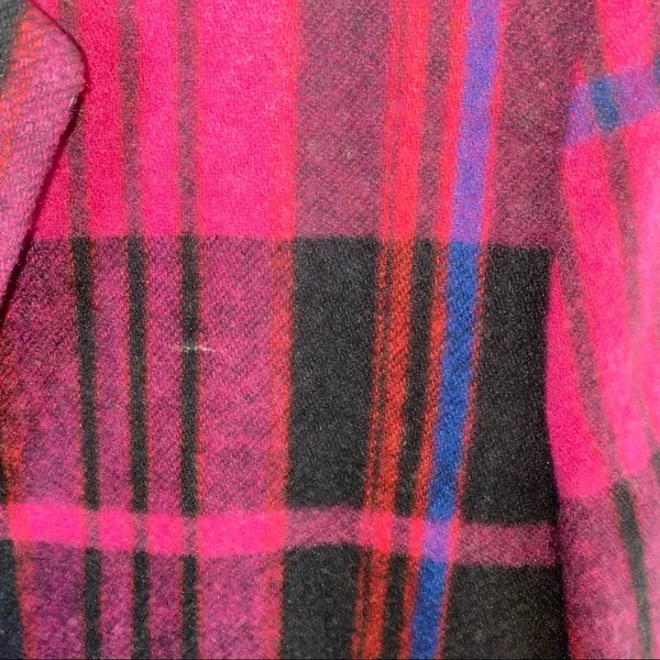 Vintage Private Eye Plaid Blazer Small Wool Blend Pink Black Oversized Retro‎ - Image 7