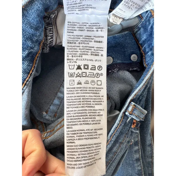 Levi's Wedgie Straight Jeans Sz 26‎ Blue High Rise Button Fly Classic Clean Girl - Image 11