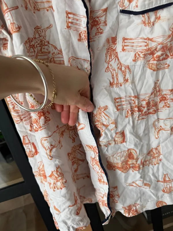 Katie Kime Rodeo Toile print Pajamas top shirt Houston HLSR western Texas - Image 6