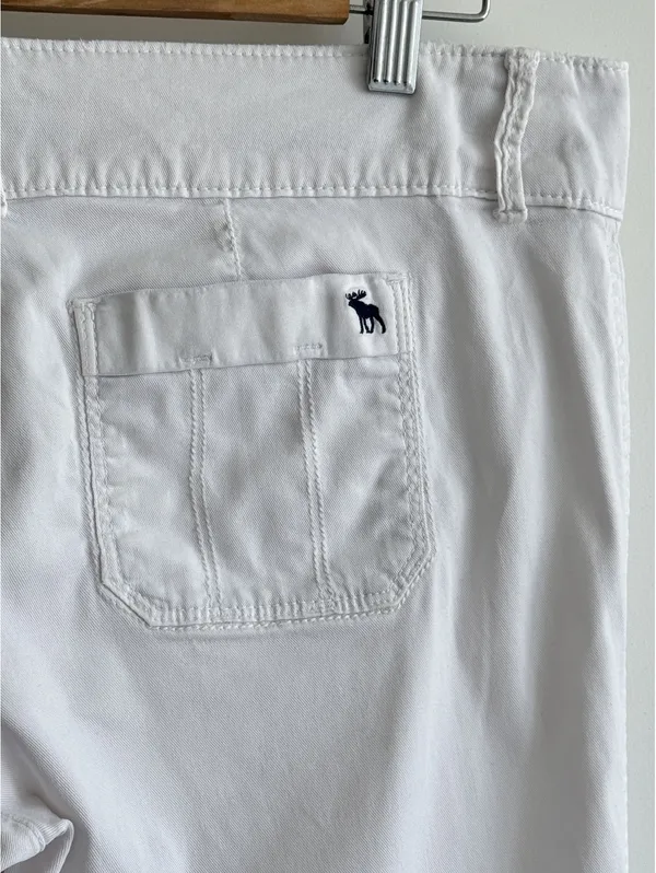 Abercrombie & Fitch White Bootcut Pants Low Rise Front Patch Pocket Women’s 6 - Image 14