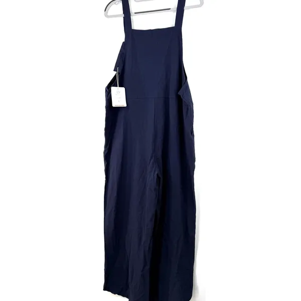 Ame Belle Clothing Women's Navy Blue Linen Blend Overall Jumper NWT Size Large - Image 4