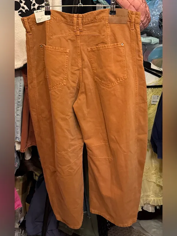 NWT Free People We The Free Good Luck Mid-Rise Barrel Jeans - ginger root - 32 - Image 8