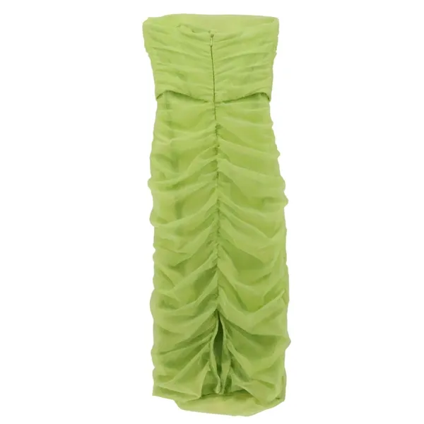 Oh Polly Ruched Mesh Corset Mini Dress Womens Size‎ 0 Lime Green Neon Party - Image 5