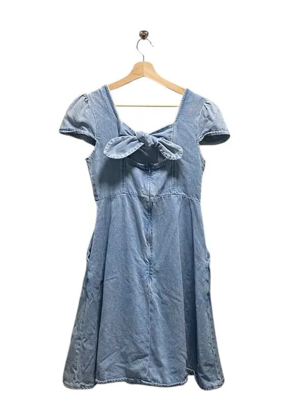 Molly Bracken Puff Sleeve Denim Dress Blue Size S Coquette Fairy Coastal Boho - Image 12