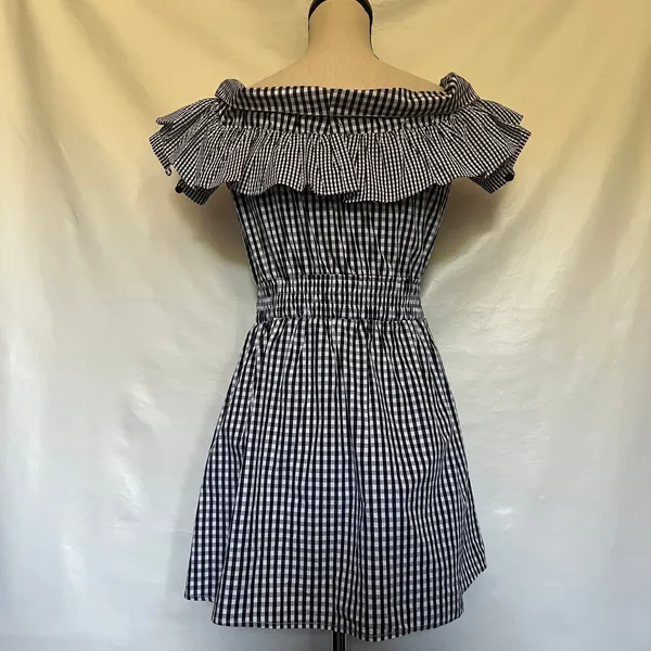 Her Entire Name Says Grace Gingham Dress Sz S Ruffle Cottage Coquette Prairie - Image 9