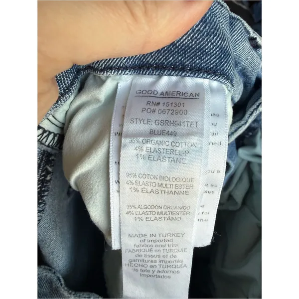 Good American Good Legs Straight Raw Hem jeans Size 6 - Image 4