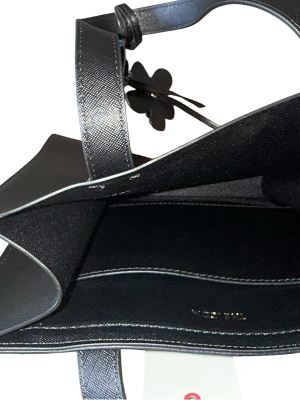 NWT Ted Baker London The Icon Black Embossed Small Tote With Flower Charm - Image 8