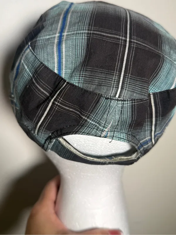 Rainbow Headwear Y2K Plaid Casual Military Cadet Cap - Blue/Black OS - Image 4