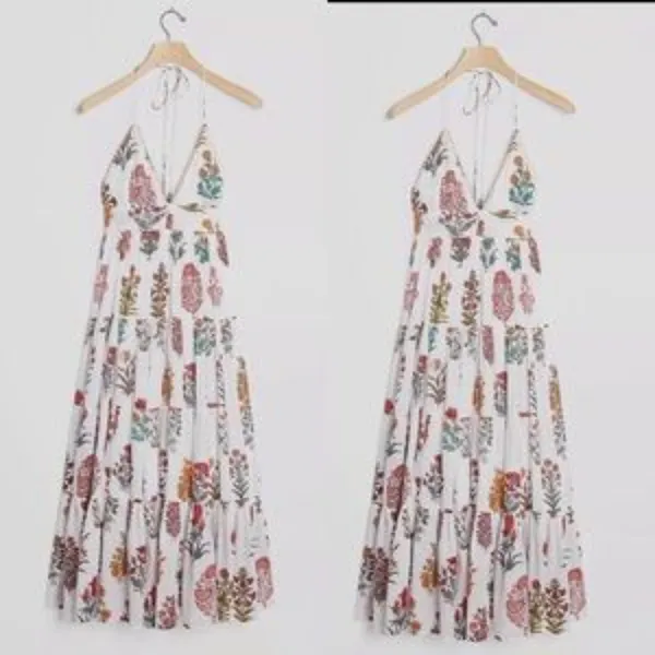 RAGA White Maxi Dress with Multicolor Floral Print - Image 2