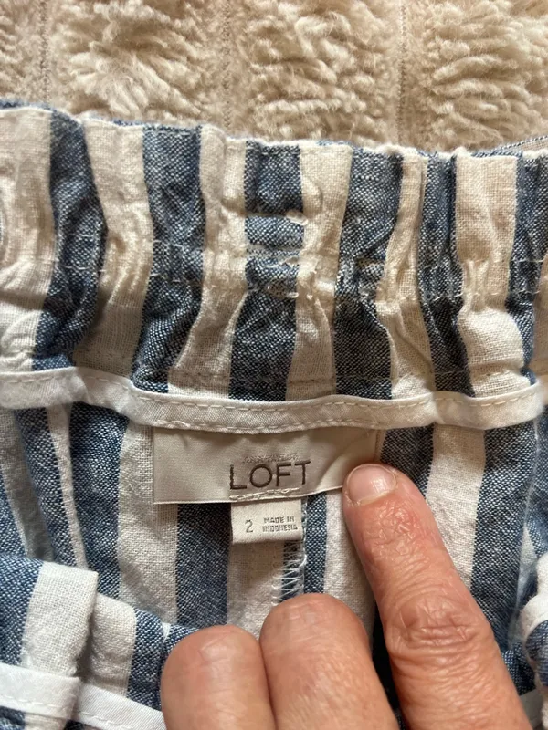 Loft blue and white strip summer skirt - Image 6