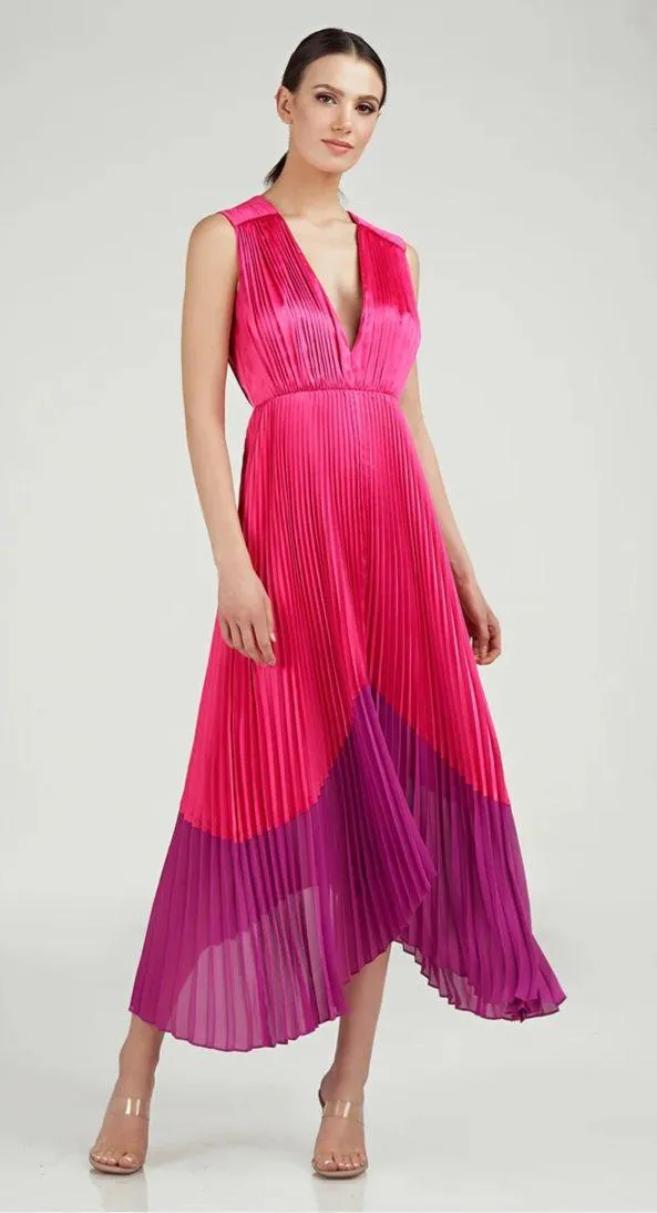 AMUR Amelia Formal Pleated Midi Dress - Image 4