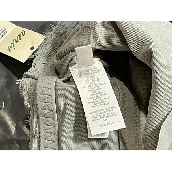 Aerie Ribbed Lace Trim Bralette Women's XL Gray Wireless Adjustable Straps NWT - Image 7