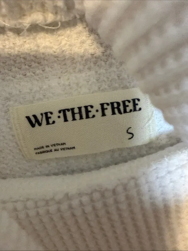 We‎ The Free Highland White Waffle Knit Oversized Turtleneck Size Small - Image 5