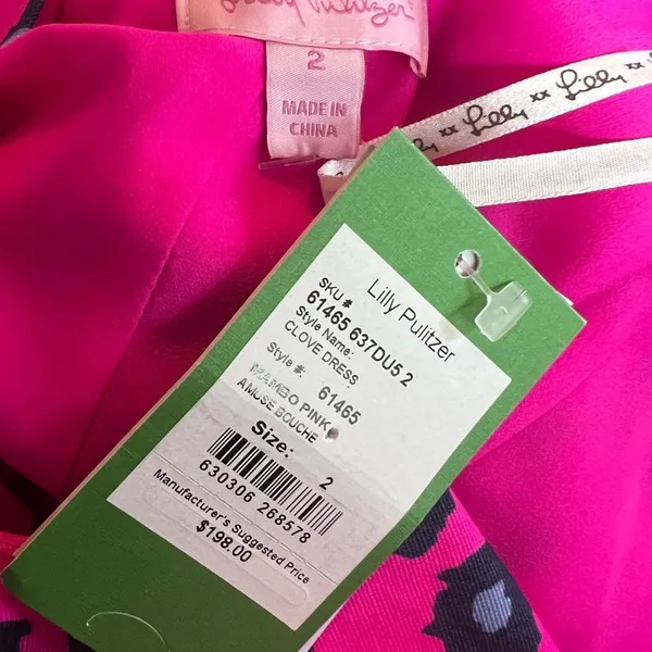 Lilly Pulitzer Mambo Dress Mambo Pink Amuse Bouche Cheetah Size 2 NWT - Image 4