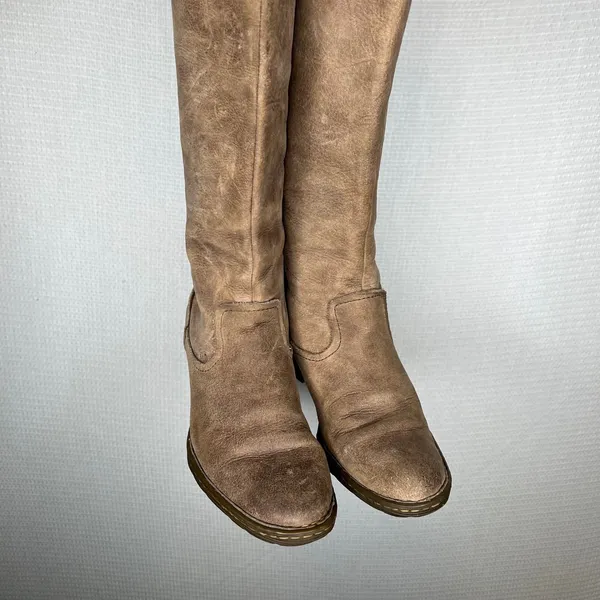 BORN Tall Knee High Boots‎ Leather Size 5 Rustic Brown Zip Side Women - Image 2