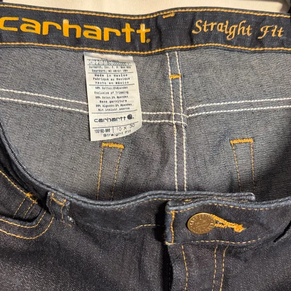 NWOT Carhartt‎ Women’s Straight Fit Dark Wash Jeans Size 10 - Image 3