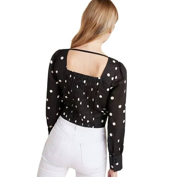 Moon river padme polka dot blouse size Medium - Image 2