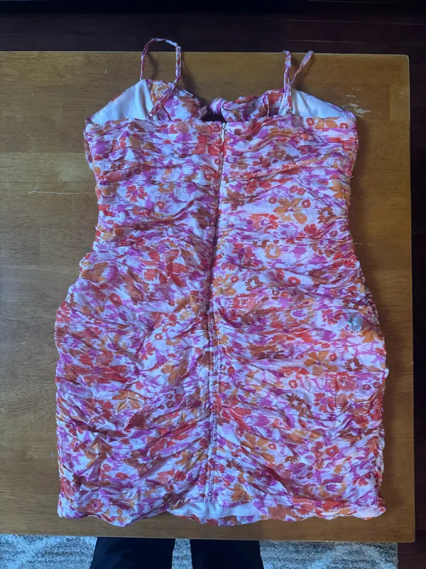 Floral Ruched Mini Dress - Image 2