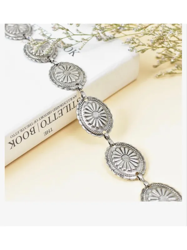 NEW Metal Chain Dress Belt Hollow Out Daisy Sweater Belt - Image 7