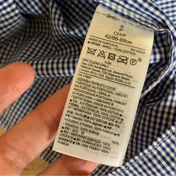Banana Republic NWT Blue & White Check Pinafore Top S - Image 7