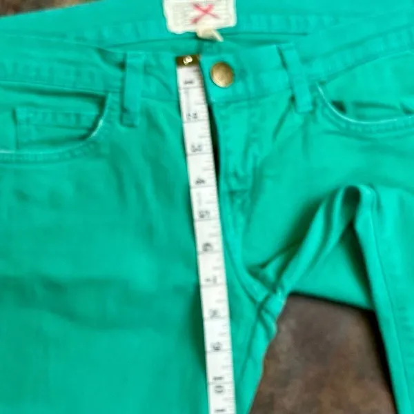 Current/Elliott Green Cuffed Cropped Stretch Jeans 27 - Image 4