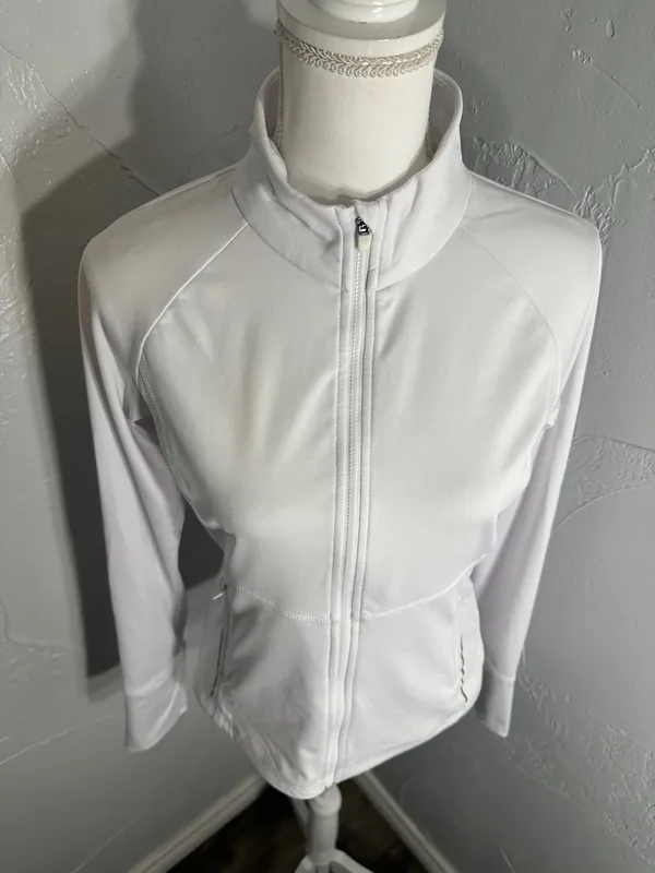 Asics White Zip-Up Athletic Jacket - Image 6