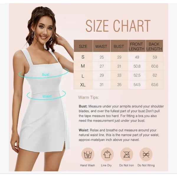 NEW White Slimers Square Neck Built in Shapewear Mini Shaper Tank Dress S - Image 4