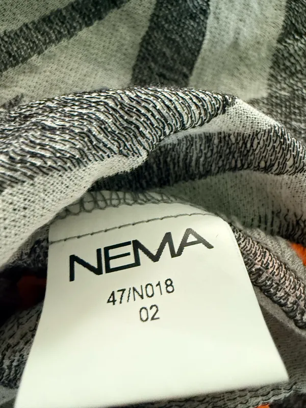 NEMA Resort Wear Gray Chevron Maxi Dress with Orange Accents - Image 6