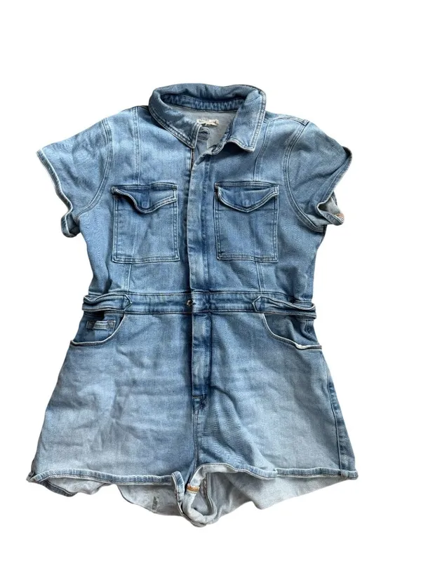 GOOD AMERICAN Denim Stretch Romper Size 2XL - Image 5
