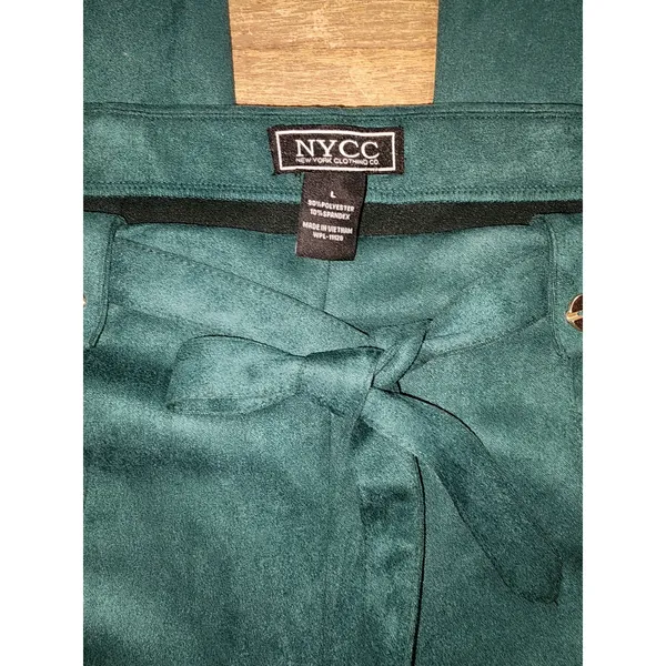 NYCC‎ New York Clothing Co. Teal-Green Suede Bootcut Pants Size L - Image 2