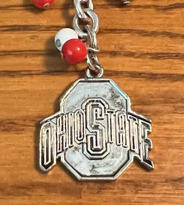 Seasons Ohio State Keychain Dangle Red White beads 4.5" long NEW - Image 2