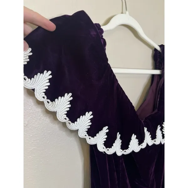 Women's Velvet Dress Jordan Gothic Evening Long Maxi 90s Whimsigoth Embroidered - Image 2