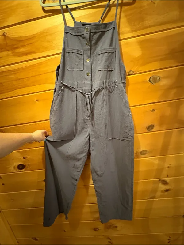Miou Muse Cotton Dolly Overalls Color: gray/ Blue Garmentory, Size:L NWOT - Image 3