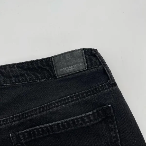 AMERICAN EAGLE Skirt Black Denim Jean Skirt Button Down Fly Mini Short Size 6 - Image 7