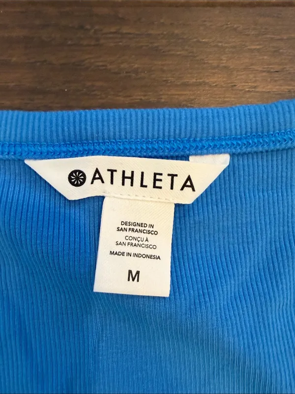 Athleta Signature Rib Square Neck Top Ultramarine Blue Size Medium - P23 - Image 2
