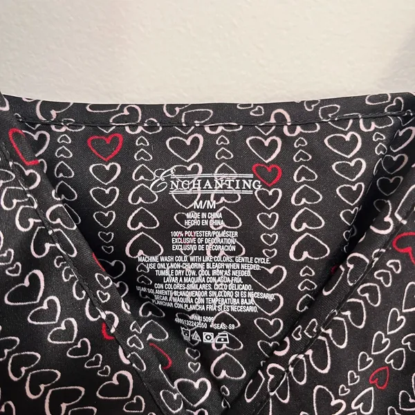 ENCHANTING Hearts Flowy Women’s Silky Satin Y2K Babydoll Tank Top Sz M EUC - Image 4