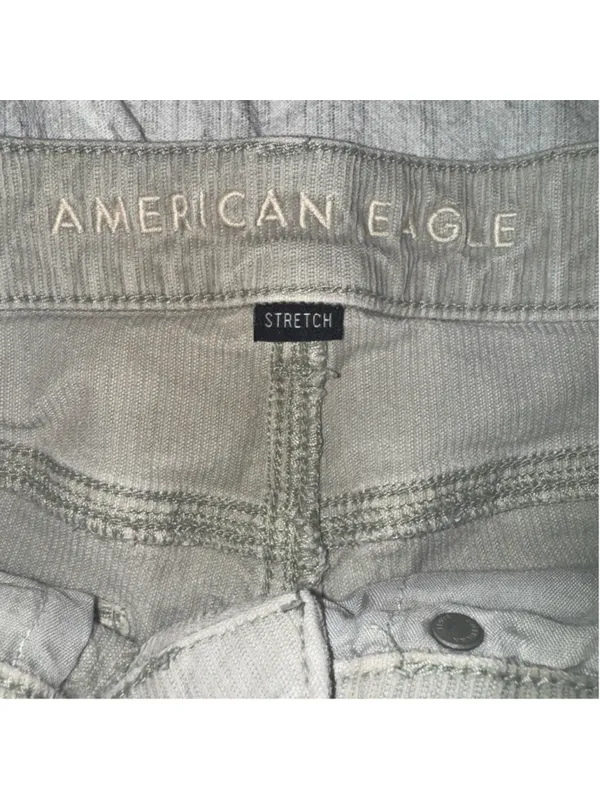 American Eagle Outfitters Women's Light Gray/tan Jean cutoff Shorts - Image 2