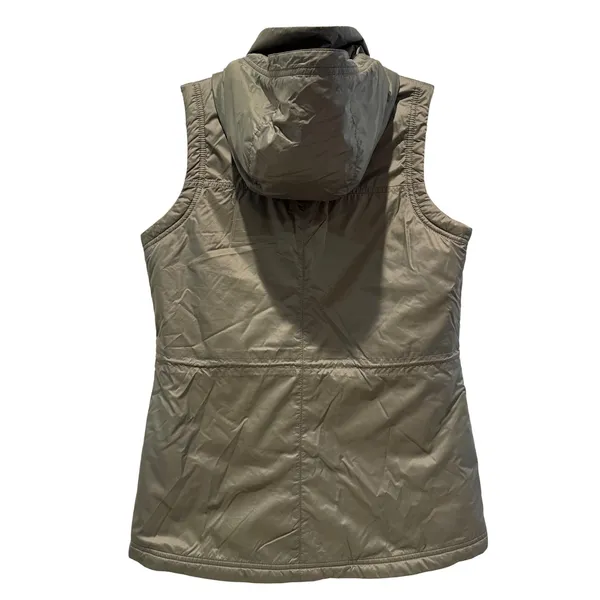 Columbia Puffer Vest Green Excellent Quilted‎ Hooded Outdoor Women Small - Image 4